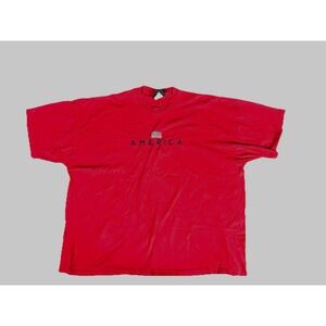 Vintage OVB Old Varsity Brand America T Shirt Red Mens 3XL Cotton USA Flag